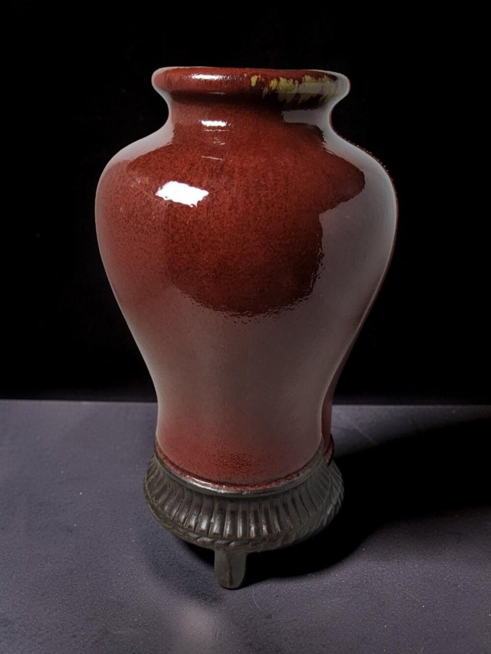 Vintage Repop Chinese porcelain vase with a oxblood red glaze.